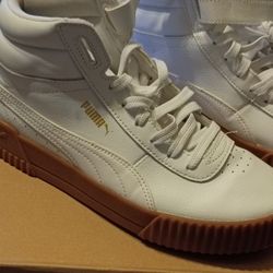 WOMEN'S PUMA  CARINA MID " WHITE GUM" SNEAKERS 