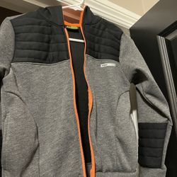 Boys Zip Up Hoodie Black/Grey