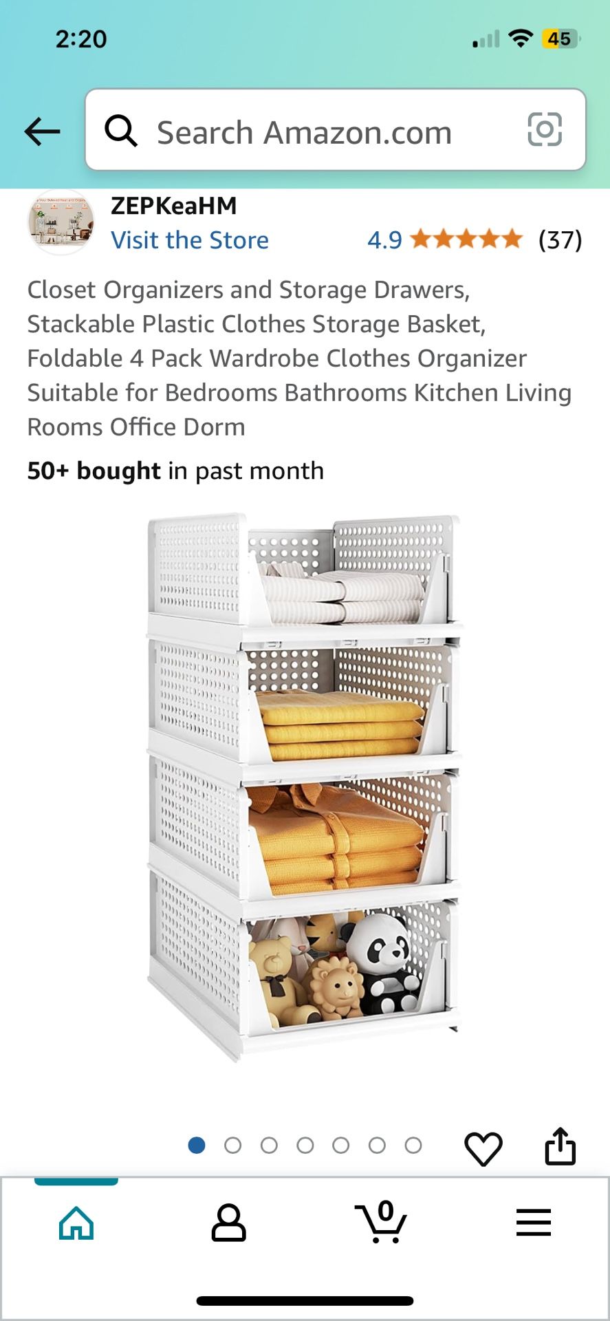 New Closet Organizer/ Storage Drawers Stackable Baskets 