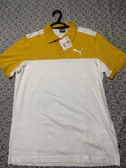Puma Men's Polo Shirt Yellow and White