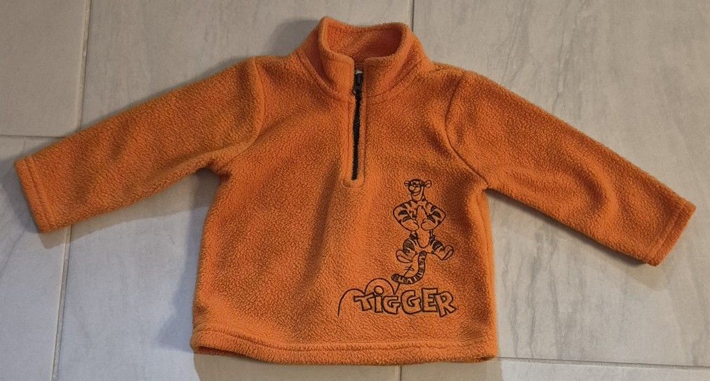 Disney 2T Fleece Embroidered Tigger Pull Over Sweater With Zipper