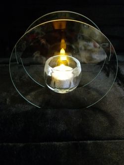 Beautiful Vintage 2-Sided Glass Candle Holder