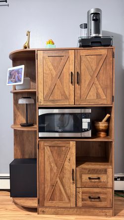 Rustic Farmhouse Kitchen Pantry / Coffee Bar Cabinet-open to reasonable offers