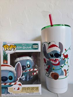Santa Stitch Funko Pop & Beverage Tumbler