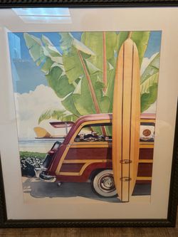 Surf Woody, Boy at Beach & Be Still wall hangings