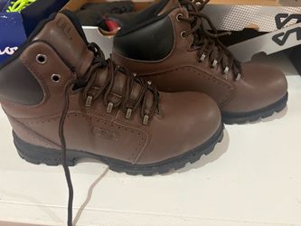 Fila Brown Leather Lace-Up Boots