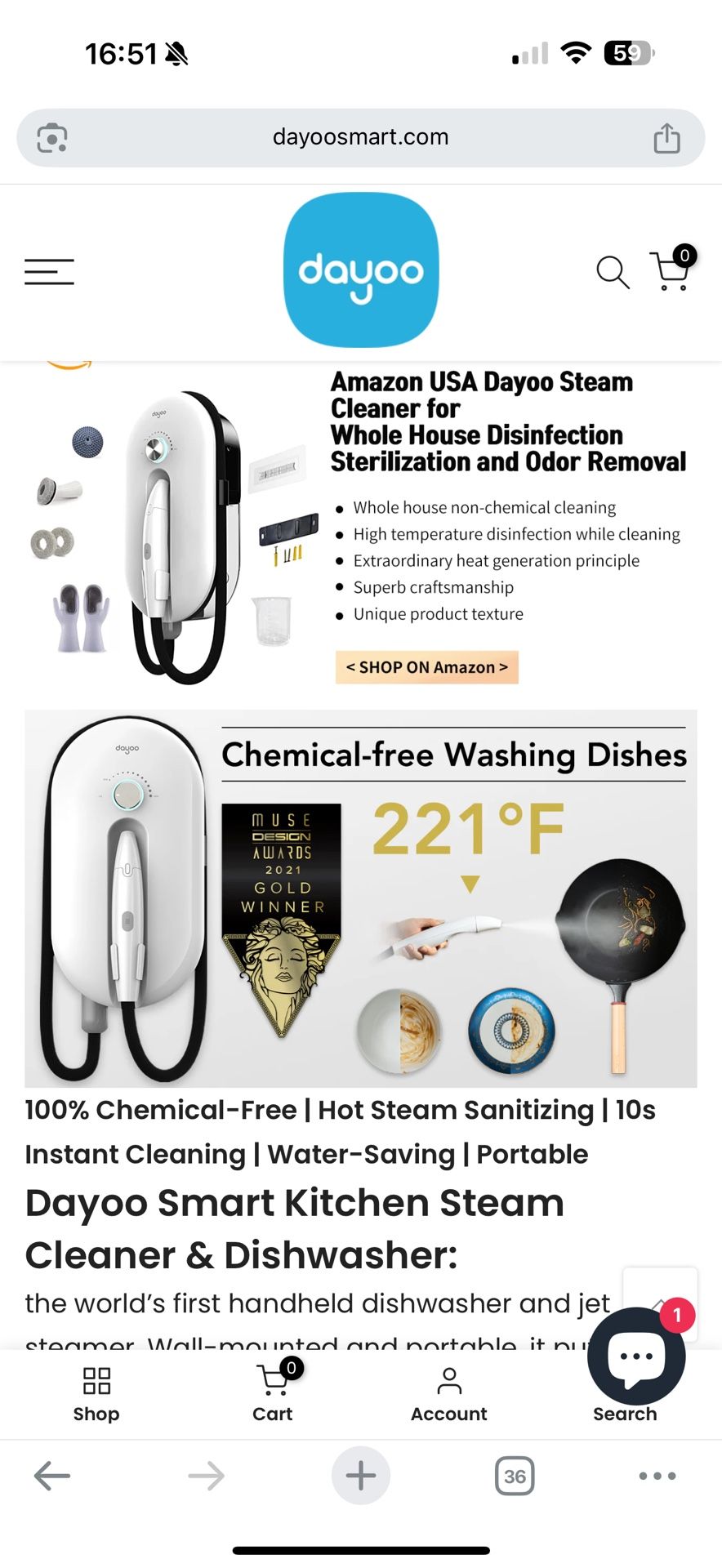 Dayoo Smart Kitchen Steam Cleaner & Dishwasher