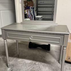 Wood Vanity With Mirror