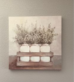 Farmhouse Mason Jar Canvas Wall Art
