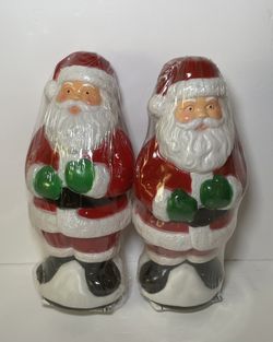 Vintage Set Of Santa Claus Light Toppers NEW