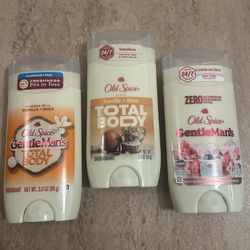 3 pack Old Spice GentleMan's Total Body Deodorant Himalayan Sea Salt/Vanilla 3oz
