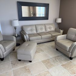 Leather Sofa with 2 recliners