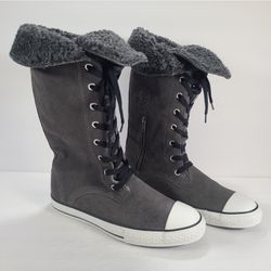 Converse CTAS Sharon Lace Up Gray Suede Boots Women's Size 7