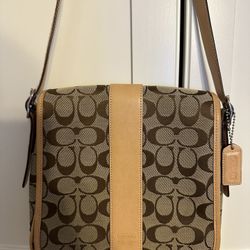 Coach Signature Canvas Leather 6357 Crossbody Shoulder Bag [Price Negotiable]