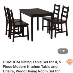 Dining Table Set for 4, 5 Piece Modern Kitchen Table and Chairs
