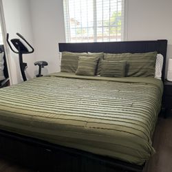 Eastern King Black Frame With Storage And Nightstand