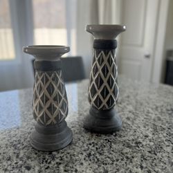 2 Ceramic Candle Holders