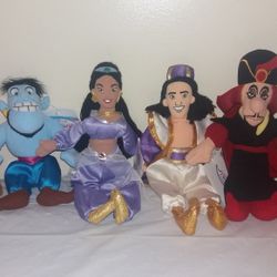 New with Tags Disney Aladdin complete set Beanie Babies