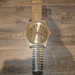 VTG 1980'S WRIST WATCH WALL CLOCK LARGE 26" LONG BLACK+GOLD ACCENTS ROLEX STYLE