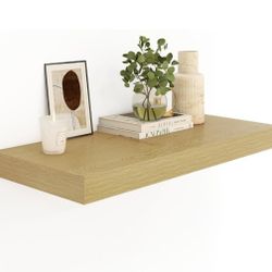  Bathroom 12'' Deep Floating Shelves for Wall 23.6"W x 11.6"D x 2"H, 1 Pack Oak
