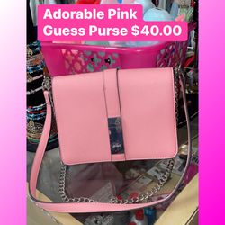 Adorable New Pink Guess Purse