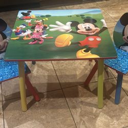 Mickey Mouse Wooden Toddler Table/Chairs Set 