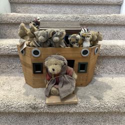 Boyds Bears SET NOAH’S ARK Plush Noah/Mrs. Noah 6 animal pairs