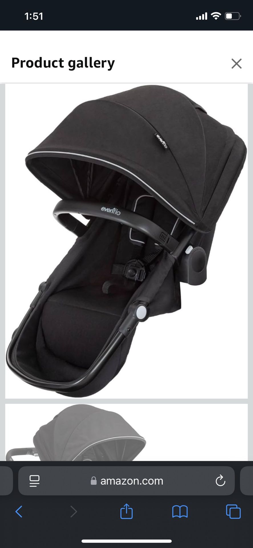 Evenflo Pivot Xpand Second Seat (Ayrshire Black)