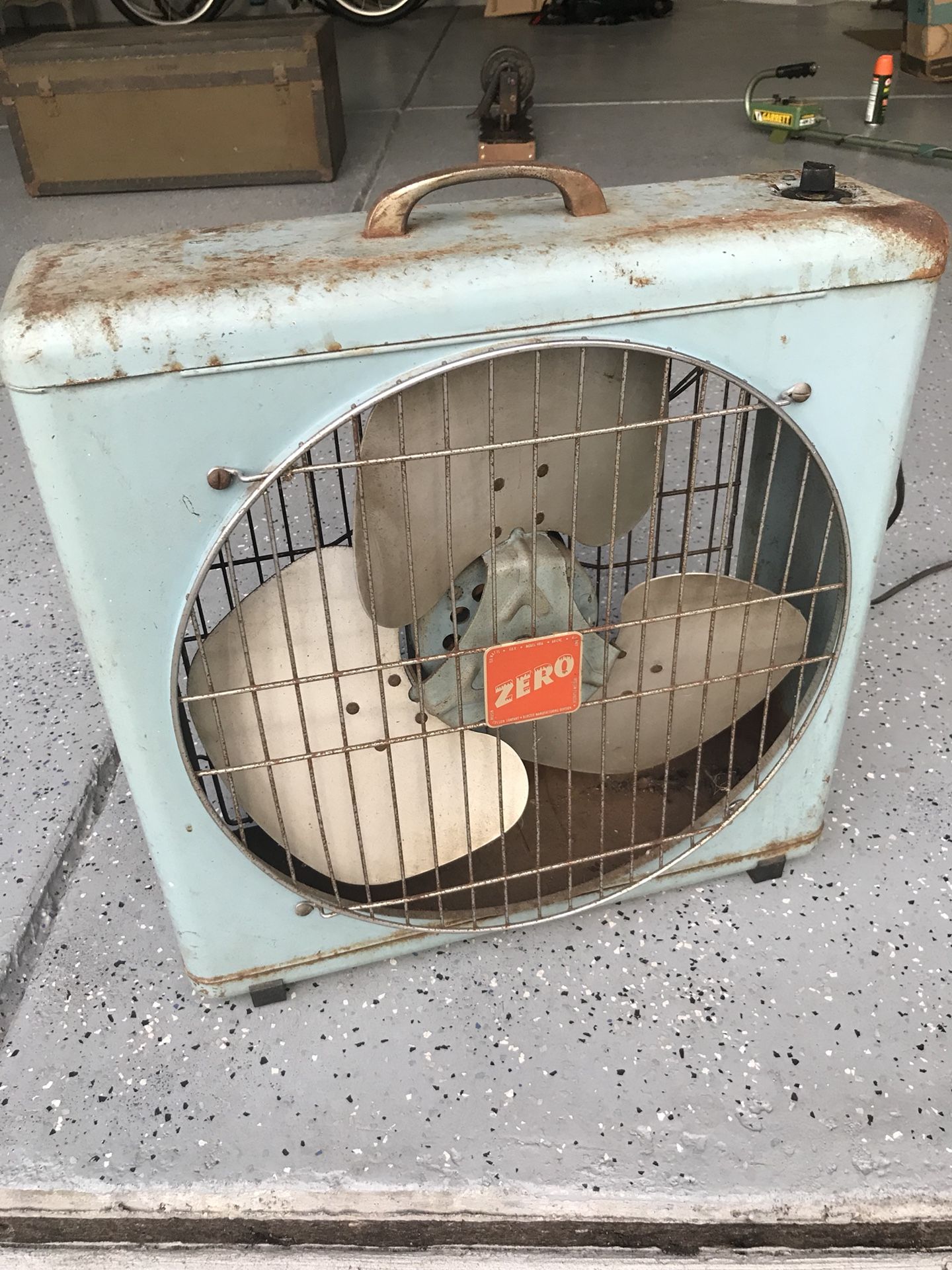 Rare Vintage ZERO McGraw Edison 3 Speed Aqua Metal Box Fan Model # 4016 - Retro