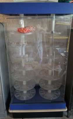 Display Case With Two Spinning Shelves Inside 