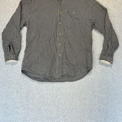 LL Bean Men's Regular Fit Plaid Long Sleeve Button Down Shirt Large Outdoor