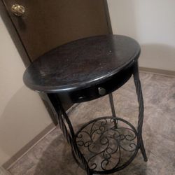 Round Entry, Side Or Accent Table With A Drawer 