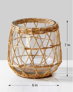 Wicker Glass Vases