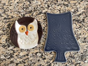 Owl Plate And Tray Set