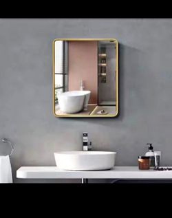 Gold Frame Medicine Cabinet Mirror
24x30