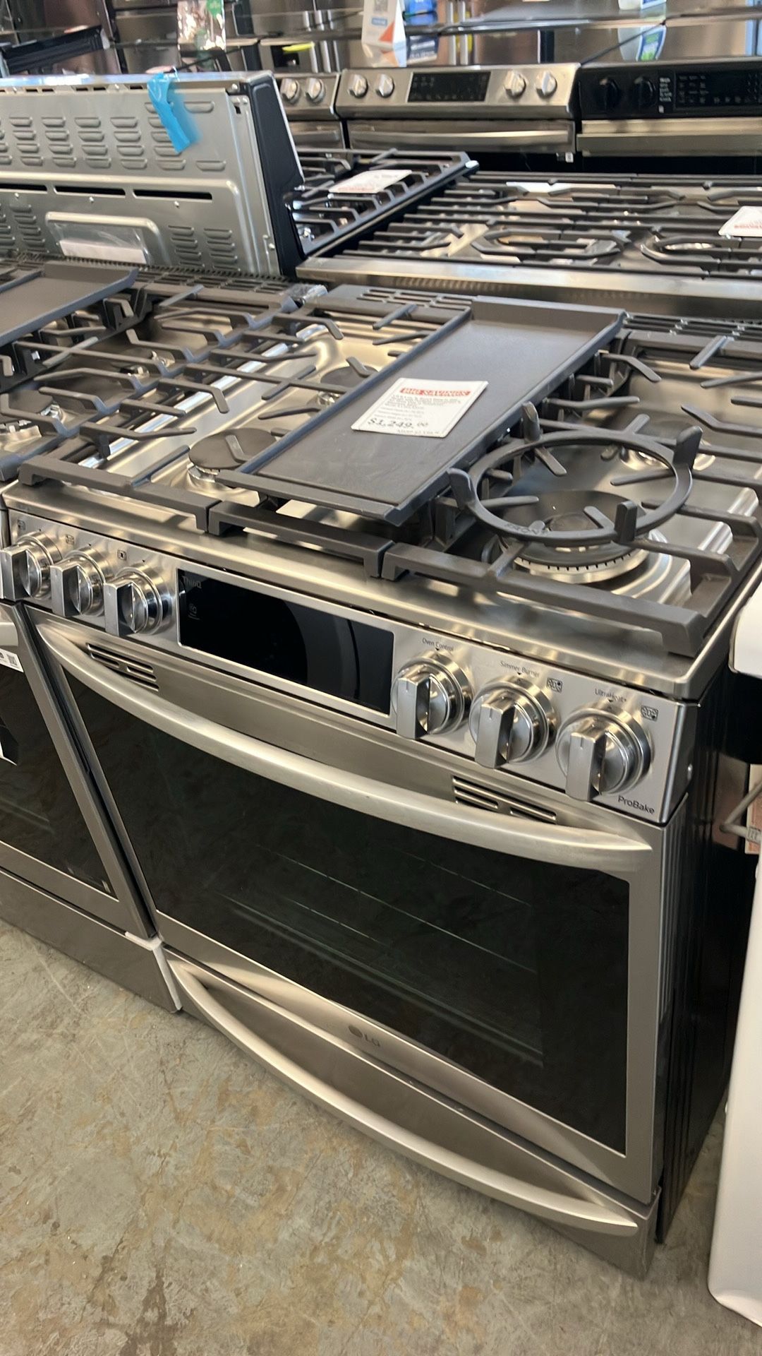 💥Great Deal💥6.3 cu. ft. Smart Slide In Gas Range with ProBake Convection & Air Sous Vide in Print