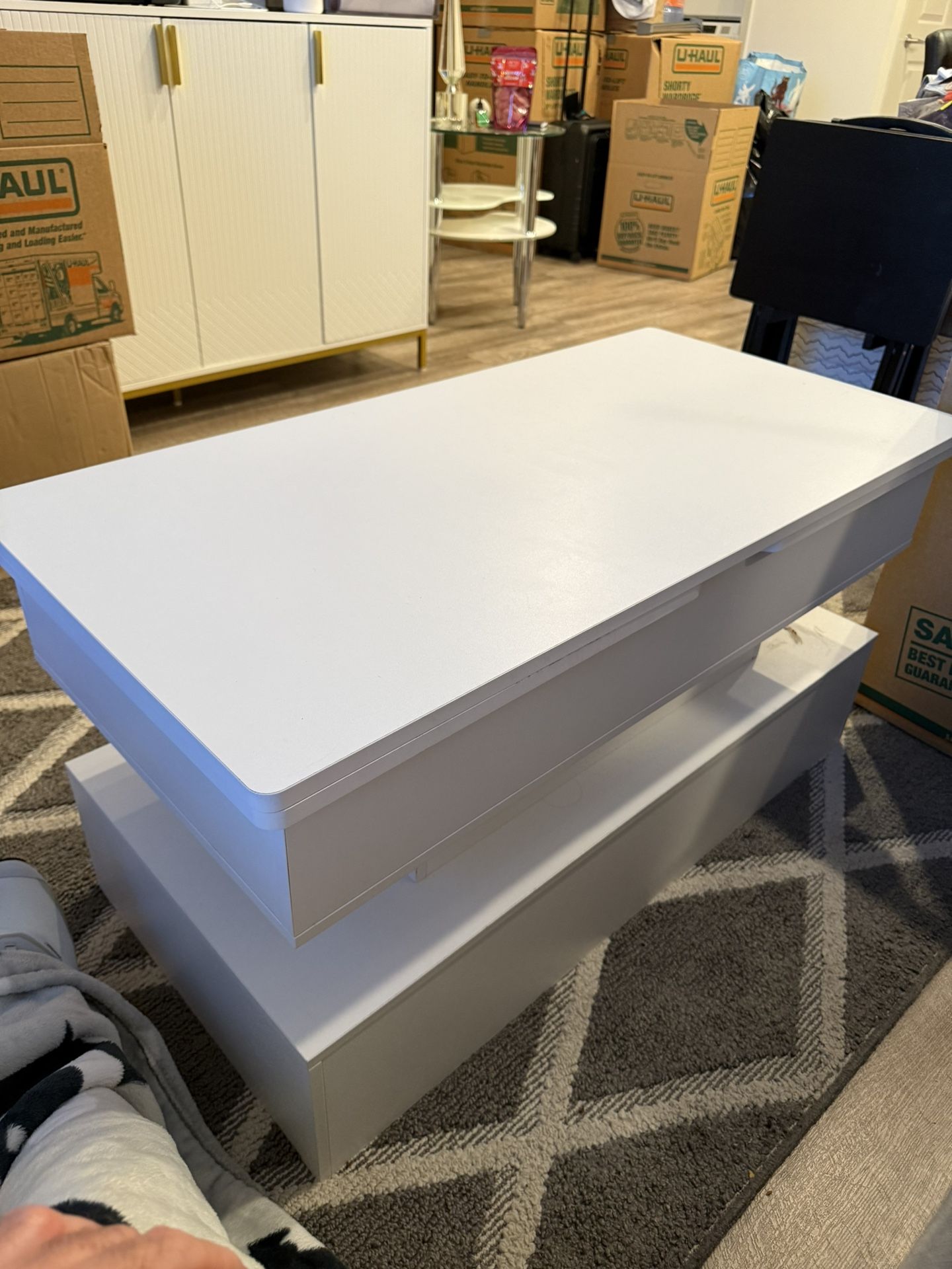 White Coffee Table 20x20x40 Inches