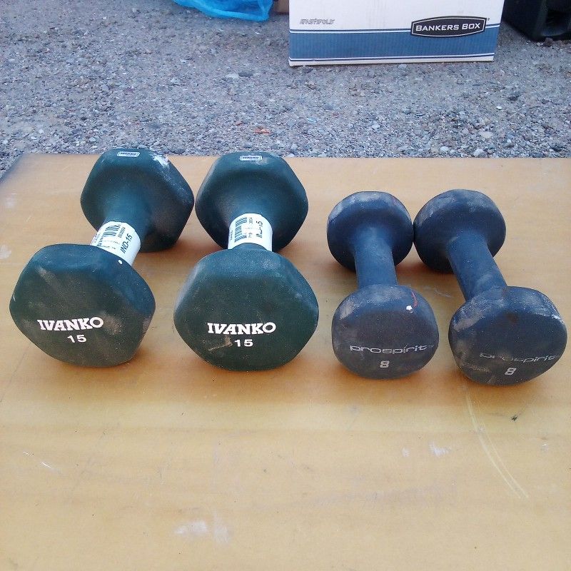 Weights Set of 15 Pounds and Set of 8 Pounds