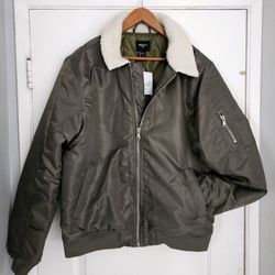 Men's XL Aviator Pilot Jacket Green Army