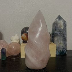 High Quality Rose Quartz Flame