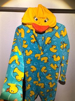 Rubber Duck Fleece Hooded Onesie Pajamas