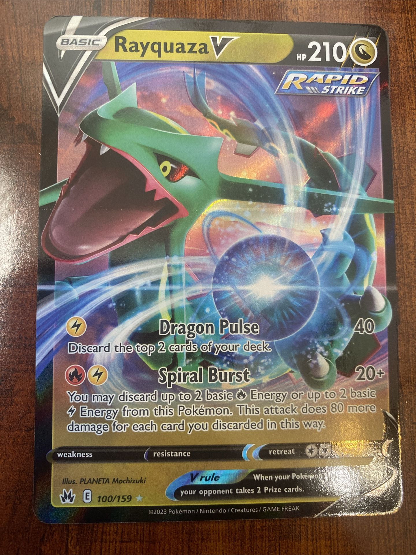 Pokemon Rayquaza V 100/159 Crown Zenith Ultra Rare Holo OC ERROR NM/M
