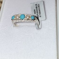 Pearl And Turquoise Ring  