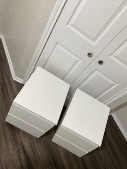Pair of White Nightstands with Drawers