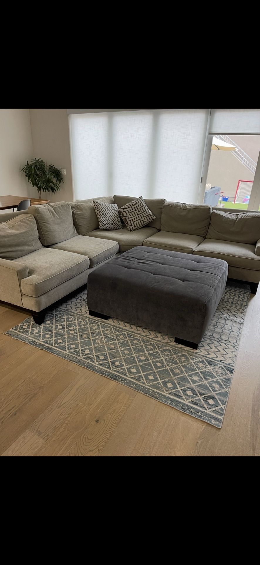 Pottery Barn Couch Custom Ottoman And Rug