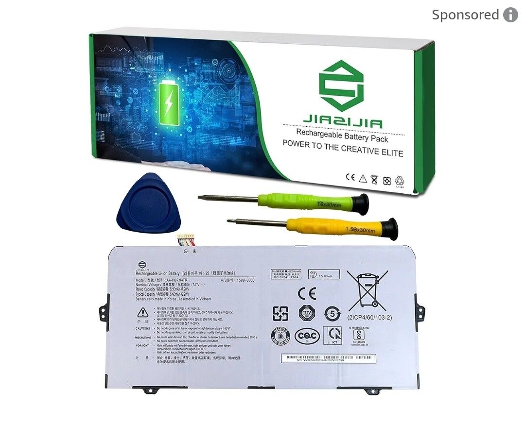 AA-PBRN4TR Laptop Battery Replacement for Samsung Galaxy Chromebook XE930QCA XE930QCA-K02US XE930QCA-K01US Series Notebook Black 7.7V 47.9Wh 6230mAh