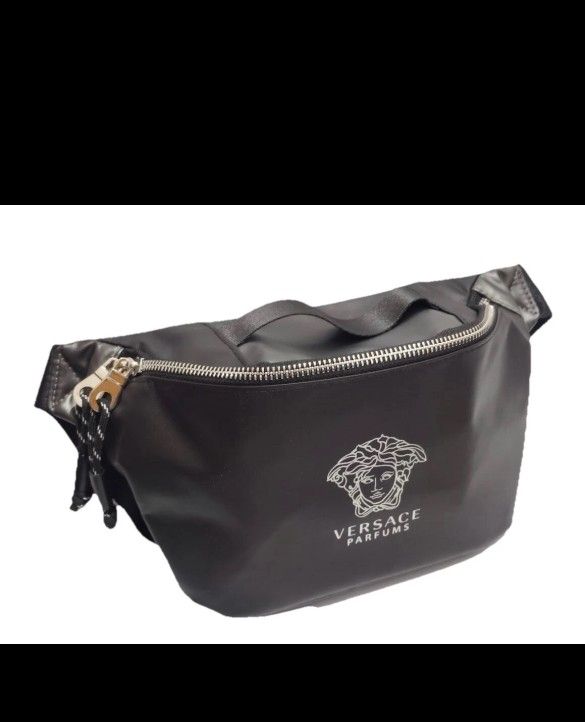 Versace Belt Bag Black Travel Pouch Fanny Pack Crossbody Medusa Designer Unisex