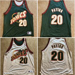 🔥 CHAMPION GARY PAYTON “THE GLOVE” #20 SEATTLE SUPERSONICS NBA JERSEY Men's 48 XL-XXL 🔥