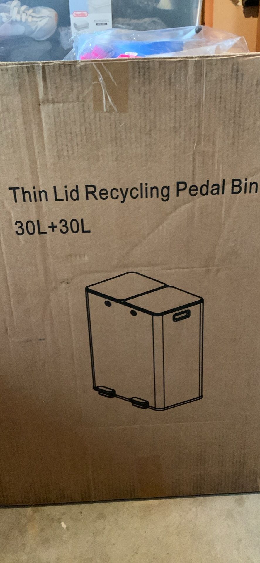 Thin Lid Recycling Pedal Bin 30L + 30L