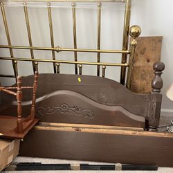 King Size Wooden Bed And Accessories. 